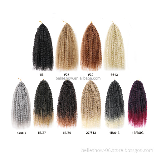 Crochet Hair Afro Kinky Curly Synthetic Ombre Crochet Braiding Hair Extensions Afro Curly Crochet Hair